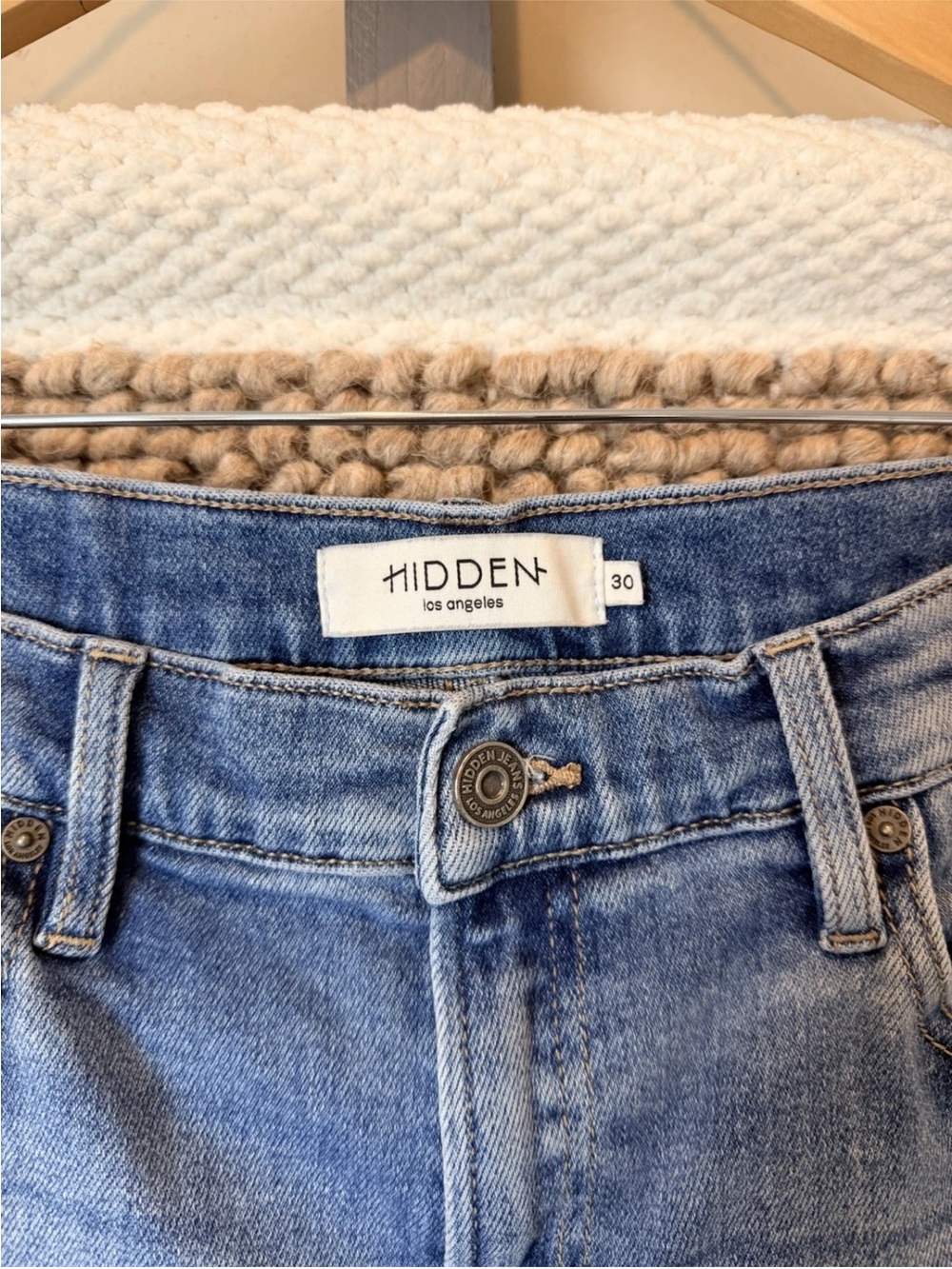 Nori Hidden Los Angeles Wide-Leg Crop Frayed hem Jeans Size 30 - Picture 2 of 6